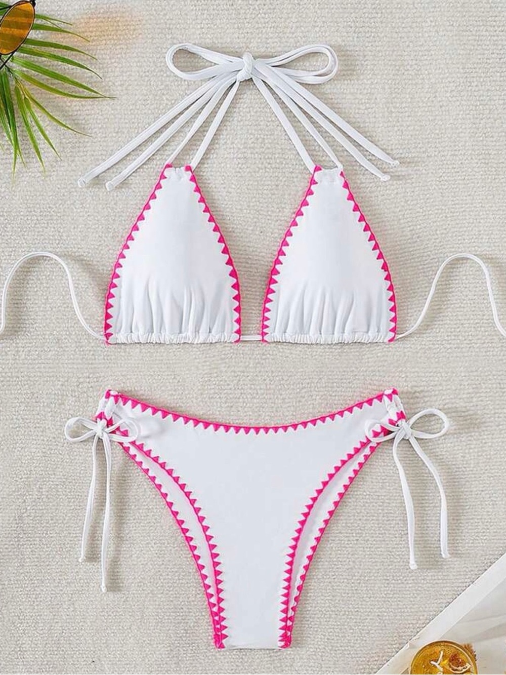SHEIN Women’s NWT XS White & Pink Bikini
